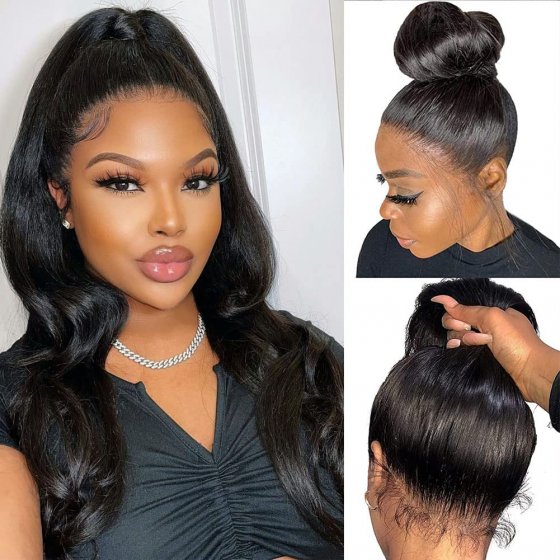 Brazilian Virgin Hair Wigs 360 Lace Wigs 130% Density Hair Wigs Body Wave Natural Hairline and Baby Hair