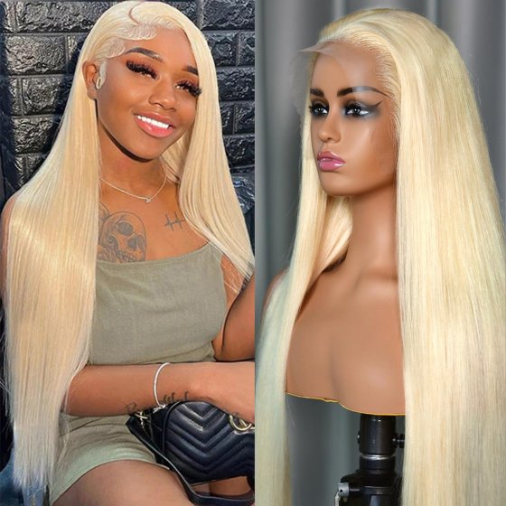 13x6 Lace Front Wigs Transparent Lace 613 Blonde Color Lace Wigs 150% Density Wigs Straight Hair
